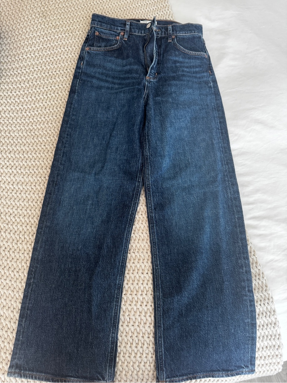 Agolde REN Dark Blue High-Rise Wide-Leg Jeans